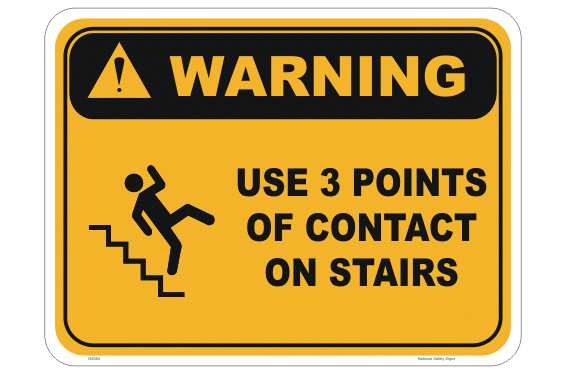 3 Points of Contact Stairs Sign