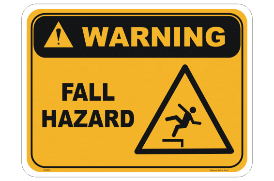 Fall Hazard warning sign