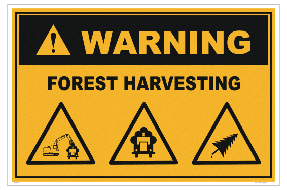 Forest Harvesting sign