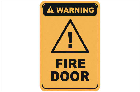 Fire door warning sign