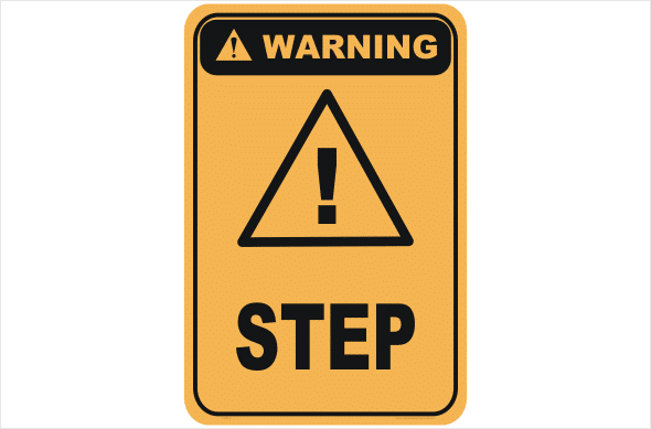 Step warning sign