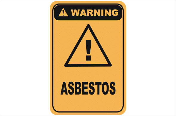 Asbestos warning sign