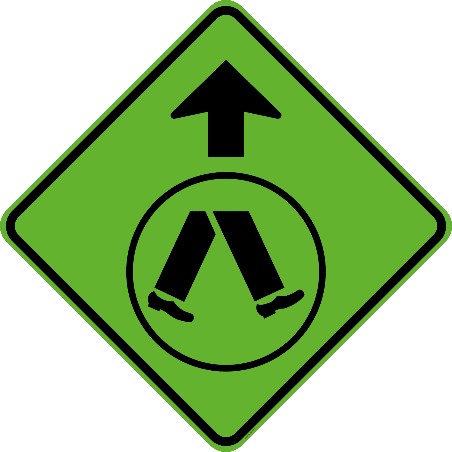 W6-2 Pedestrian Crossing Ahead (symbolic)