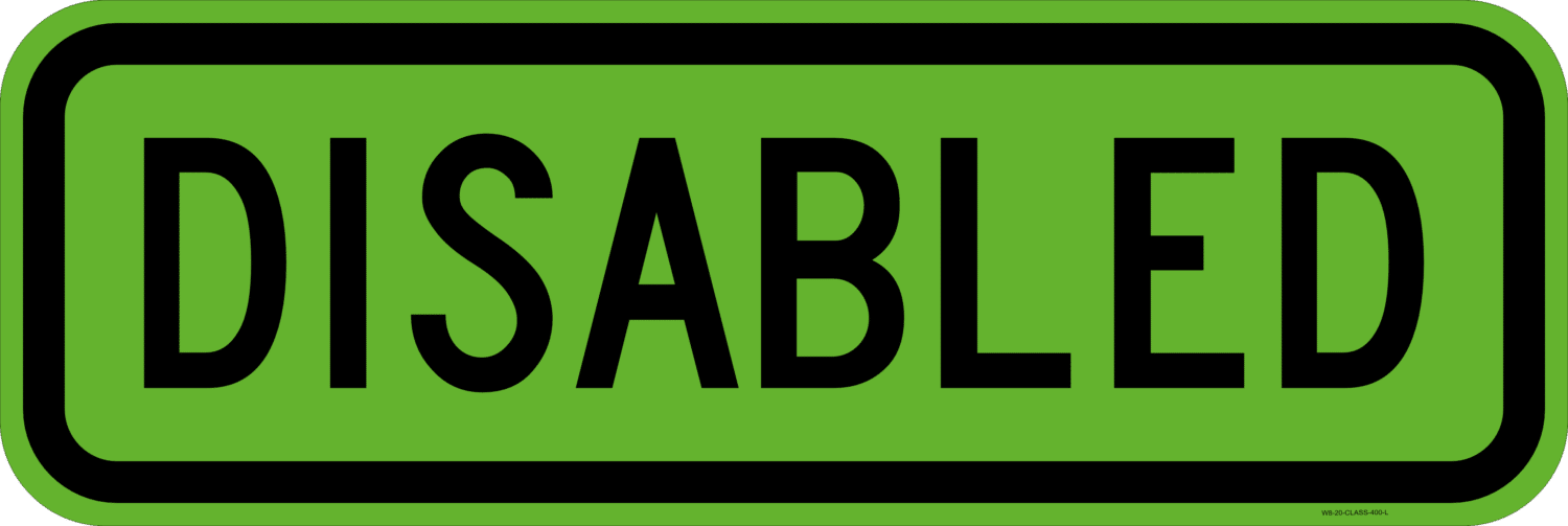 W8-20 Disabled (Supplementary Sign)