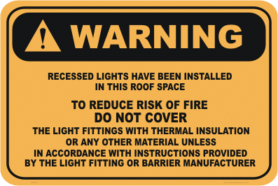 Recessed Lights Warning sign