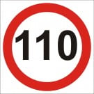 110kph Roadwork Speed Limit Square sign