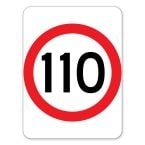 110 kph Sign