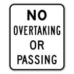 No Overtaking or Passing Sign