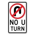 No U Turn Sign